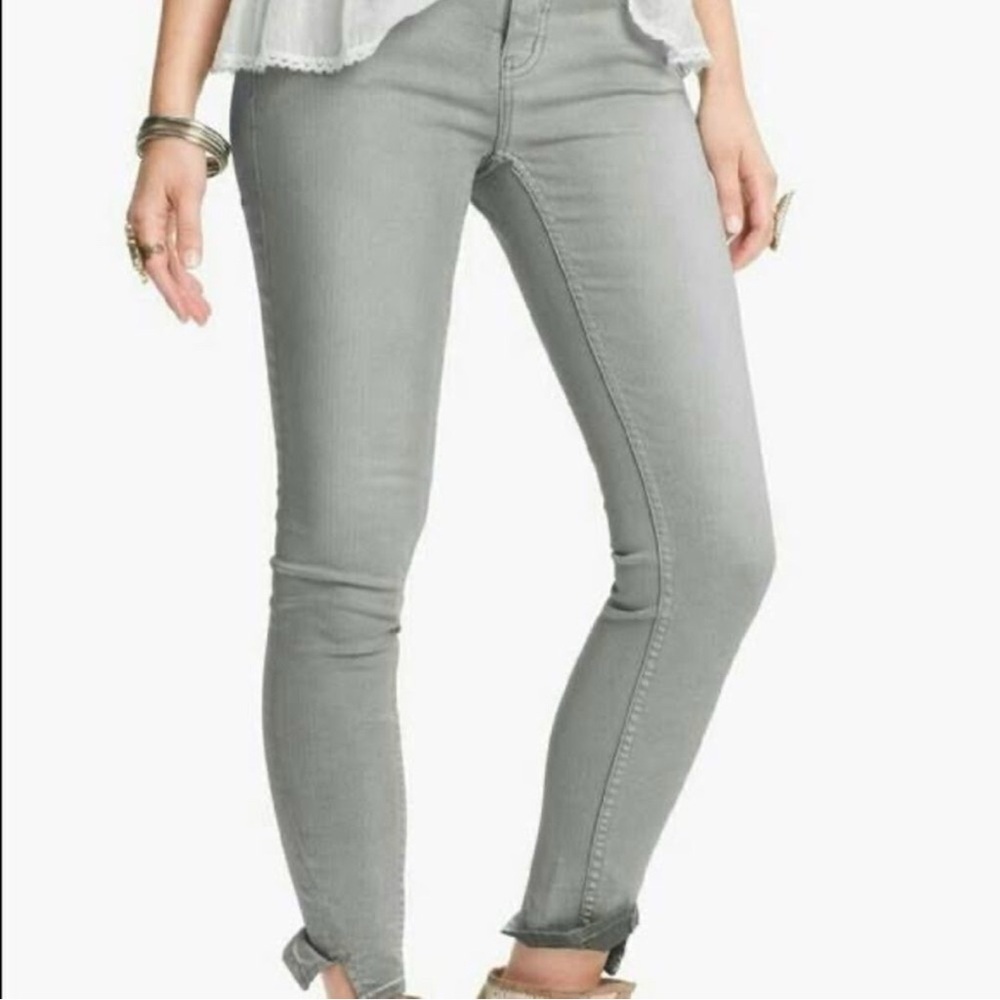 Free People Mid Rise Sage Green Jeans Sz 28